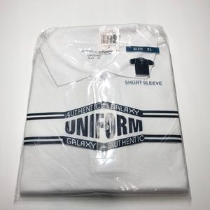 NWT Authentic Galaxy uniform white polo size xl